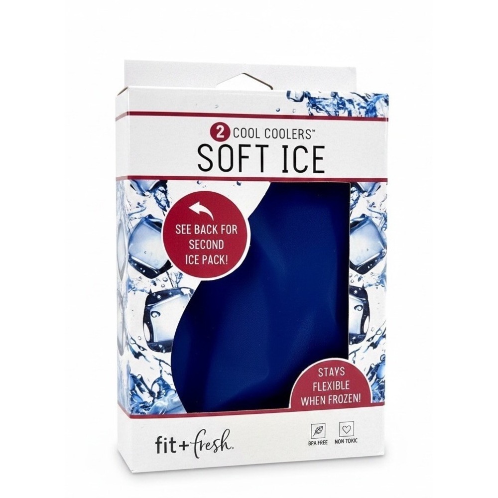 Fit + Fresh Soft Ice Packs Set Of 2 Reusable Cooler Packs Blue NEW